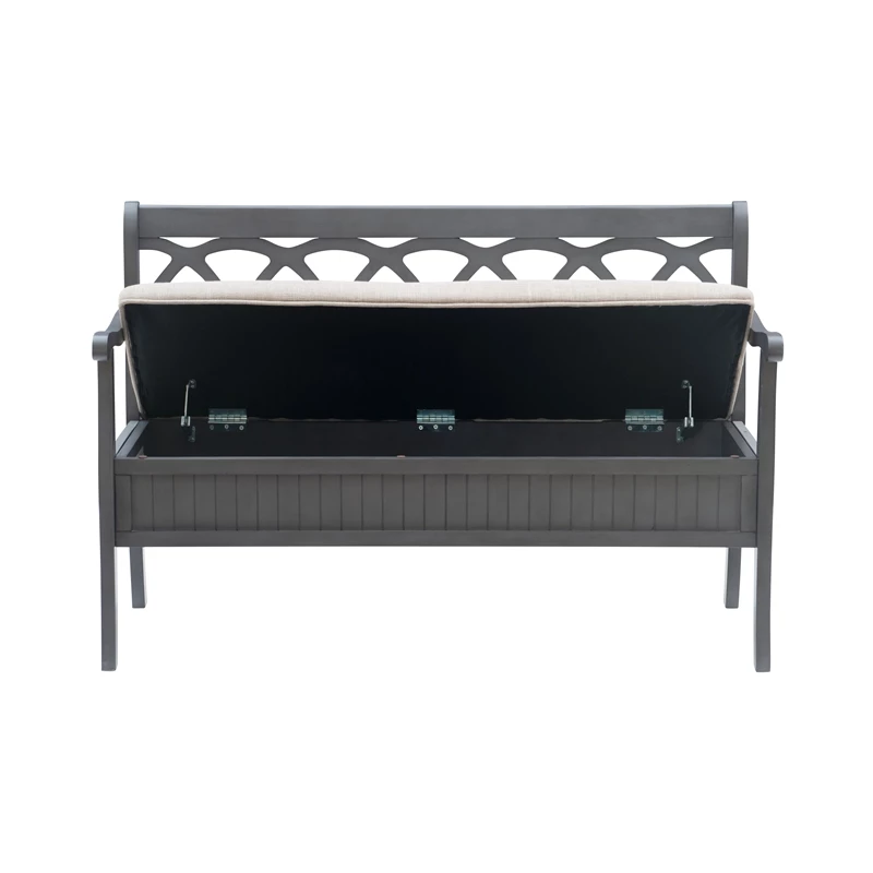 Discount ๐ Pemberly Row Transitional Wood Storage Bench In Gray โค๏ธ - Image 3