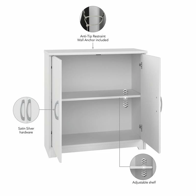 Deals ๐งจ Bush Cabot Small Entryway Cabinet With Doors In White - Engineered Wood ๐ - Image 3