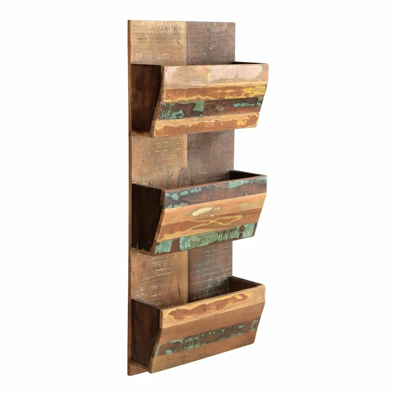 New ๐ฅ Taran Designs Keaton Wall Mounted Farmhouse Wood Magazine Holder In Multi-Color ๐