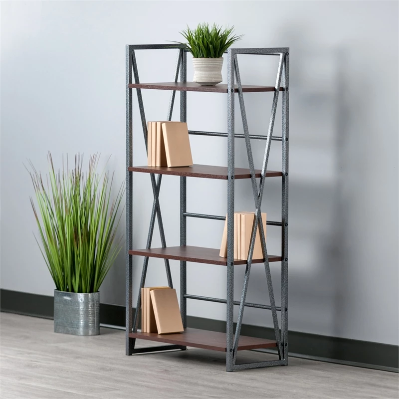 Best Pirce ๐งจ Winsome Isa 4-Tier Shelf Graphite And Walnut ๐งจ - Image 8