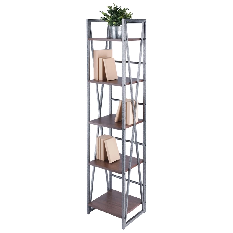Best Pirce ๐ Winsome Isa 5-Tier Shelf Graphite And Walnut โจ - Image 7