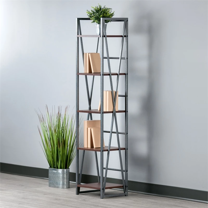 Best Pirce ๐ Winsome Isa 5-Tier Shelf Graphite And Walnut โจ - Image 8