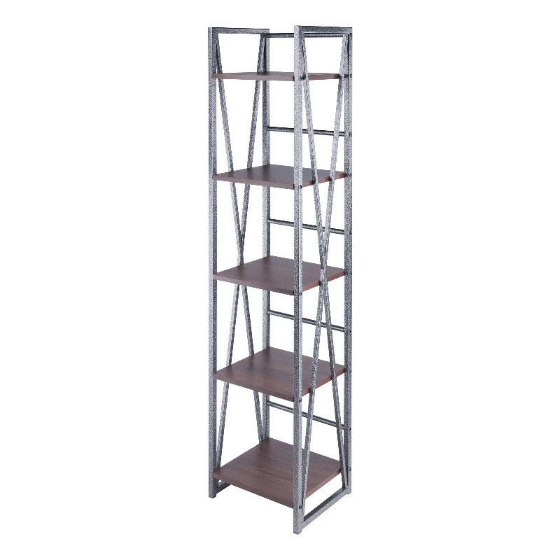 Best Pirce ๐ Winsome Isa 5-Tier Shelf Graphite And Walnut โจ