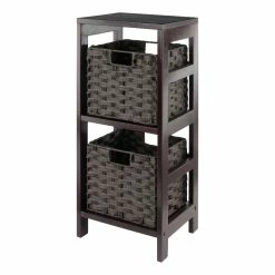 Best reviews of ✔️ Winsome Leo 3-Pc Storage Shelf With Baskets Espresso And Chocolate ❤️