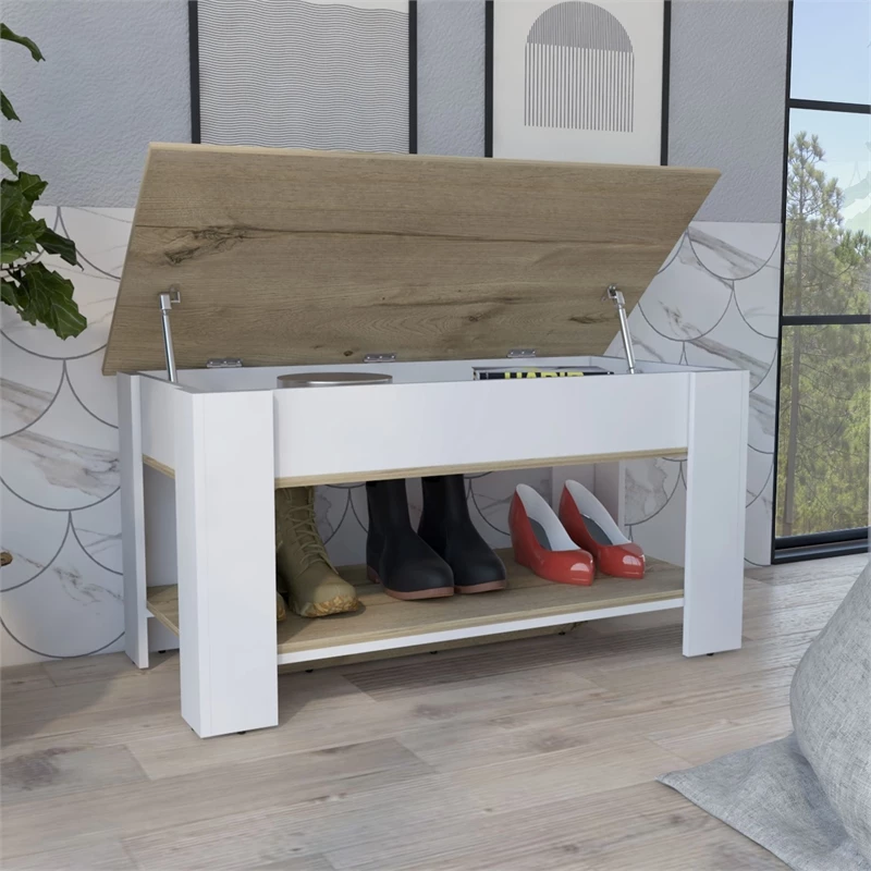 Promo โ Boahaus Guiza Storage Table (White - Brown) ๐ฅ - Image 2