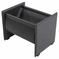 Budget ๐ Modrest Uriah Modern Stainless Steel & Leather Magazine Rack In Gray โ๏ธ