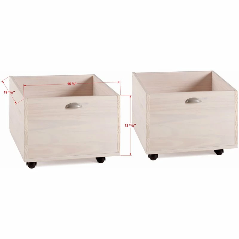 Hot Sale โจ Rosebery Kids Solid Wood Mobile Toy Bin In White Wash (Set Of 2) โค๏ธ - Image 2