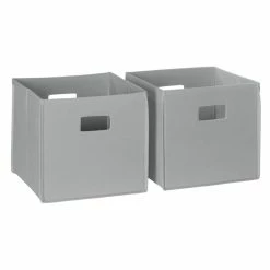 Best deal ๐ RiverRidge 2-Piece Traditional Fabric Folding Storage Bin Set In Gray โ๏ธ