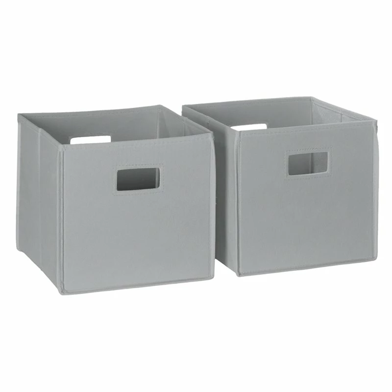 Best deal 🌟 RiverRidge 2-Piece Traditional Fabric Folding Storage Bin Set In Gray ✔️