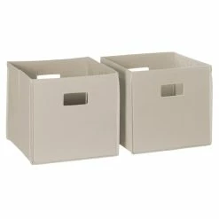 Buy โจ RiverRidge 2-Piece Traditional Fabric Folding Storage Bin Set In Taupe Gray ๐