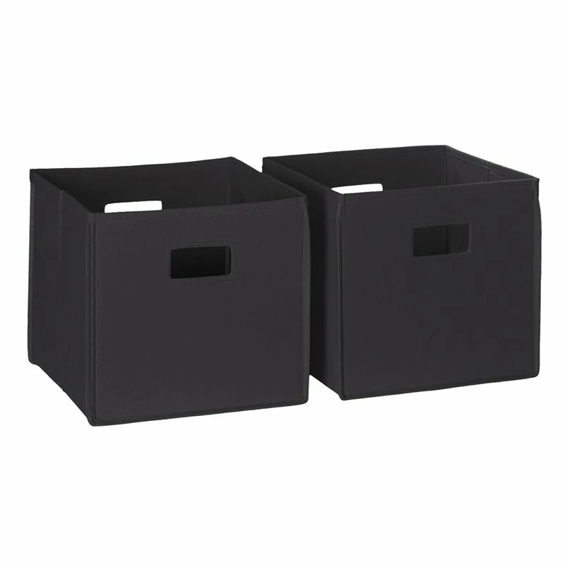 Best Pirce ๐งจ RiverRidge 2-Piece Traditional Fabric Folding Storage Bin Set In Black ๐