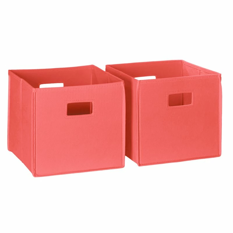 Coupon ๐ RiverRidge 2-Piece Traditional Fabric Folding Storage Bin Set In Coral Pink ๐คฉ