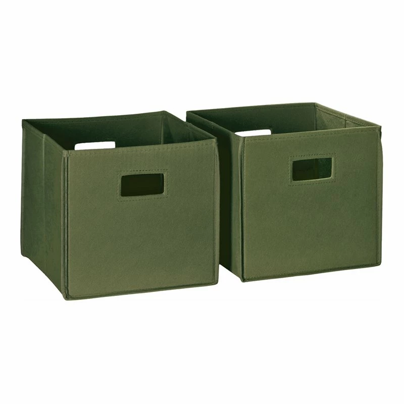 Promo 🛒 RiverRidge 2-Piece Traditional Fabric Folding Storage Bin Set In Green 😀