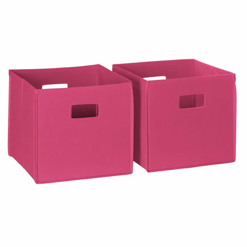 Best reviews of 🛒 RiverRidge 2-Piece Traditional Fabric Folding Storage Bin Set In Hot Pink ⌛