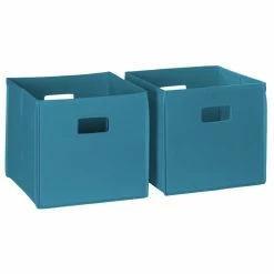 Best deal 🎉 RiverRidge 2-Piece Traditional Fabric Folding Storage Bin Set In Turquoise 🤩