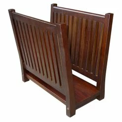 Best Pirce 😍 ORE International 15" Tall Modern Wood Magazine Rack In Brown 🥰