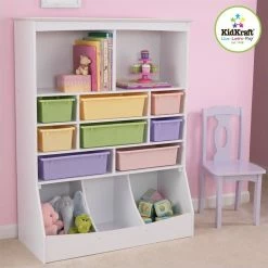 Outlet ⌛ KidKraft Wall Storage Unit With Bins In White 🤩