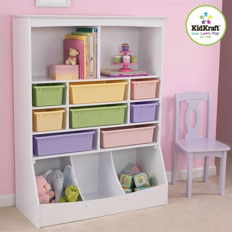 Outlet โ KidKraft Wall Storage Unit With Bins In White ๐คฉ