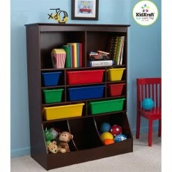 Top 10 🔥 KidKraft Wall Storage Unit With Bins In Espresso 🔥