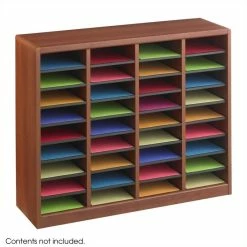 Best reviews of ๐ Safco E-Z Stor 36 Compartments Wood Literature Organizer In Cherry ๐