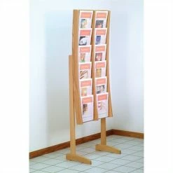 Deals 👏 Wooden Mallet 12 Pocket Contemporary Floor Display In Light Oak ⌛