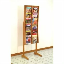 Cheapest 😀 Wooden Mallet 12 Pocket Contemporary Floor Display In Medium Oak 🎁