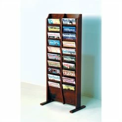 Cheap 🔥 Wooden Mallet 20 Pocket Magazine Rack In Mahogany 🎁