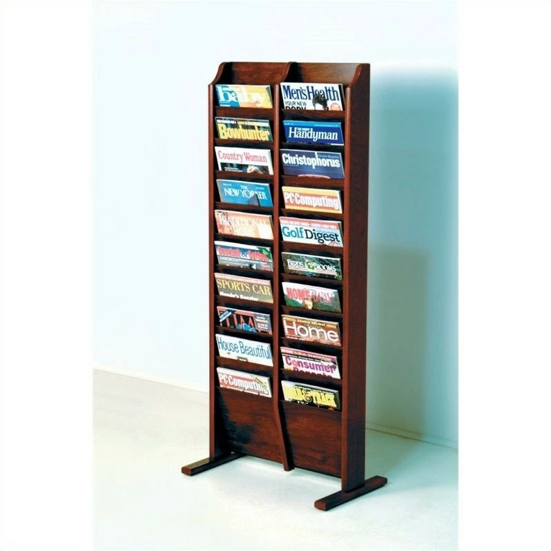 Cheap ๐ฅ Wooden Mallet 20 Pocket Magazine Rack In Mahogany ๐