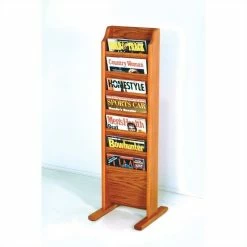 Budget ✨ Wooden Mallet Free Standing 7 Pocket Magazine Rack In Medium Oak 💯