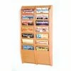 Brand new 😀 Wooden Mallet 14 Pocket Wall Mount Magazine Rack In Light Oak 👏