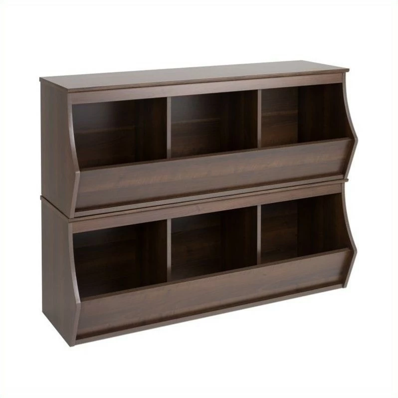 Discount ๐ Prepac Fremont Stacked 6-Bin Storage Cubby In Rich Espresso โค๏ธ