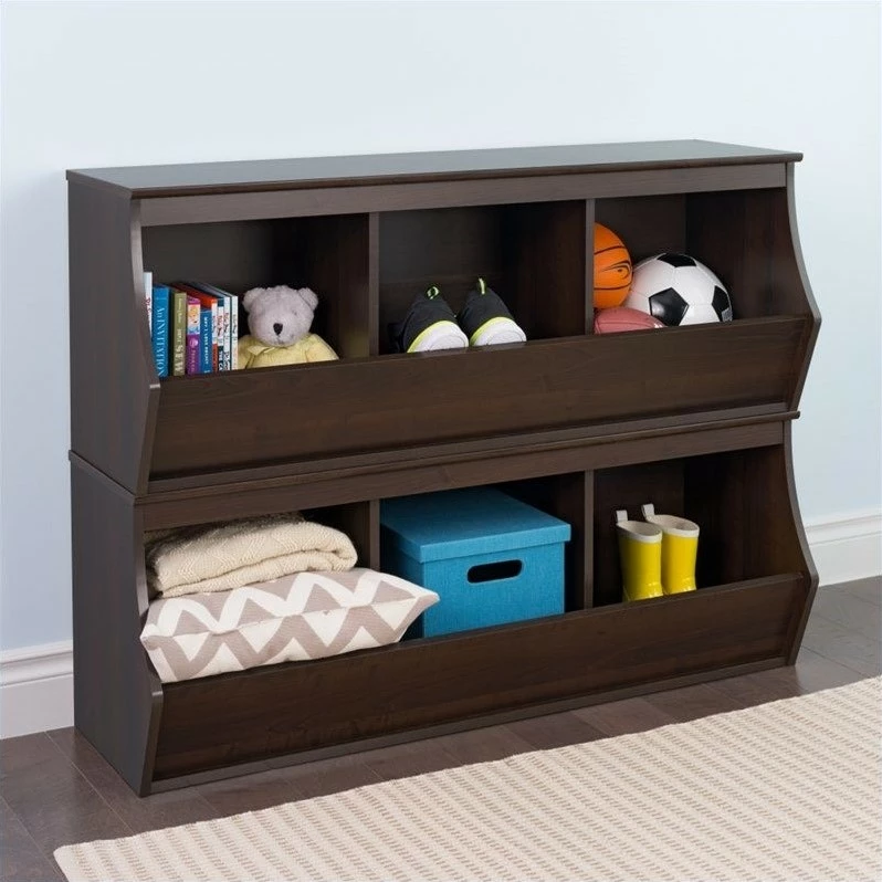 Discount ๐ Prepac Fremont Stacked 6-Bin Storage Cubby In Rich Espresso โค๏ธ - Image 4